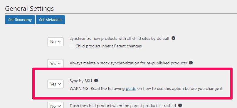 SKU sync woocommerce products stock, inventory and orders